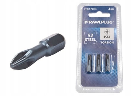 Rawlplug Torsion Pozidriv Bit PZ3x25mm - 3 stuks