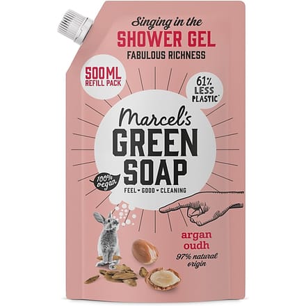 Marcel's Green Soap Shower Gel Navulling Argan & Oudh - 500 ml