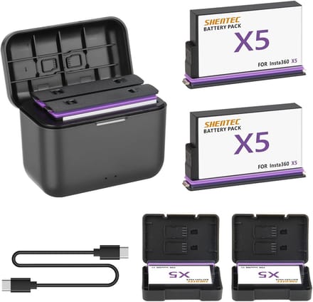 Accu Oplaadset - Reserve Batterijen - Camera Gebruik - Inclusief Snellader - Paars