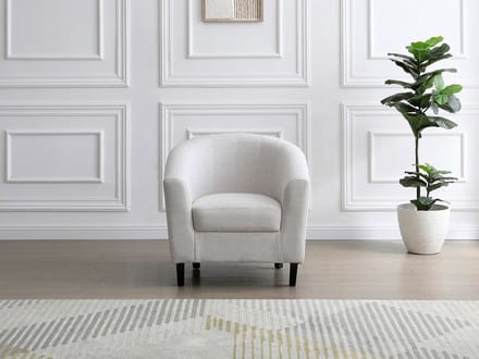 Vente-unique Cabrioletfauteuil in beige gemêleerde stof CRISTOBAL