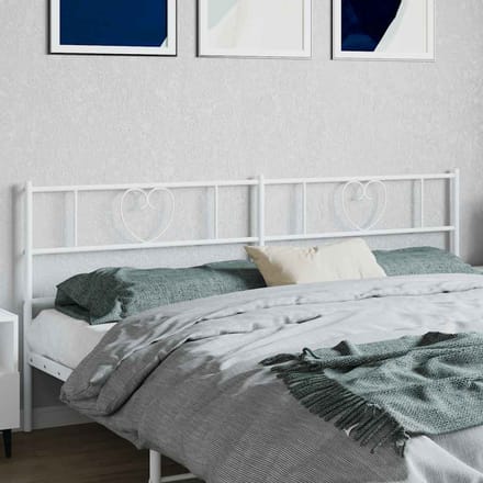 vidaXL - Vervangend - hoofdbord - 193 - cm - metaal - wit
