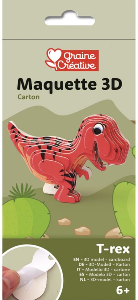 Graine Creative 3D kartonnen dinosaurus knutselset T-Rex speelgoed.