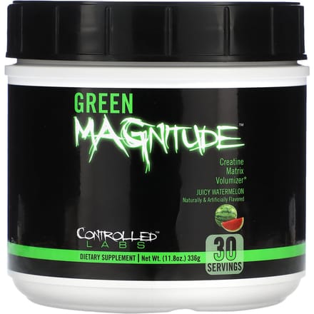 Controlled Labs, Green Magnitude, Creatine Matrix Volumizer, Sappige Watermeloen Smaak, 11,8 oz (336 gr)