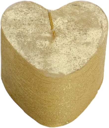 Rustik Lys - Figuurkaars in hartvorm 'Hart' (8 x 5.5 cm) - Goud