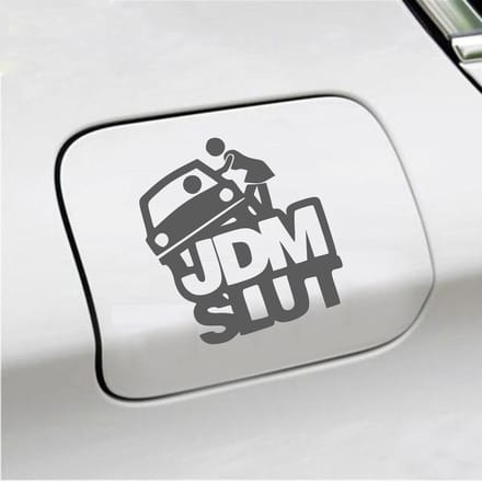 Bumpersticker - JDM Slut - 14 X 13 - Antraciet