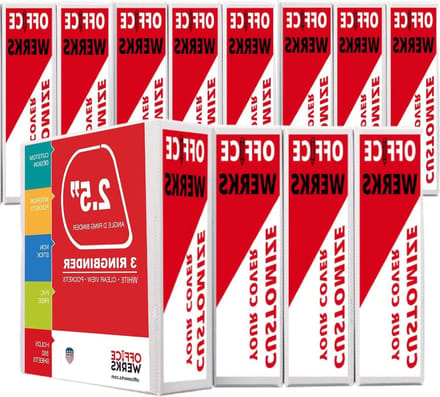 Ringband Mappen - Presentatie Mappen - Documenten Organiseren - Hoge Capaciteit D-Ring - 12 Stuks 25 Inch - Wit
