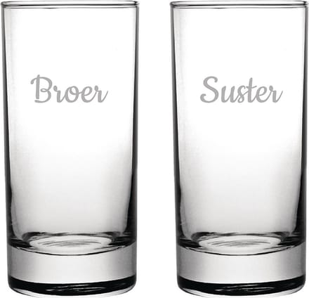 Gegraveerde longdrinkglas 28,5cl Broer-Suster