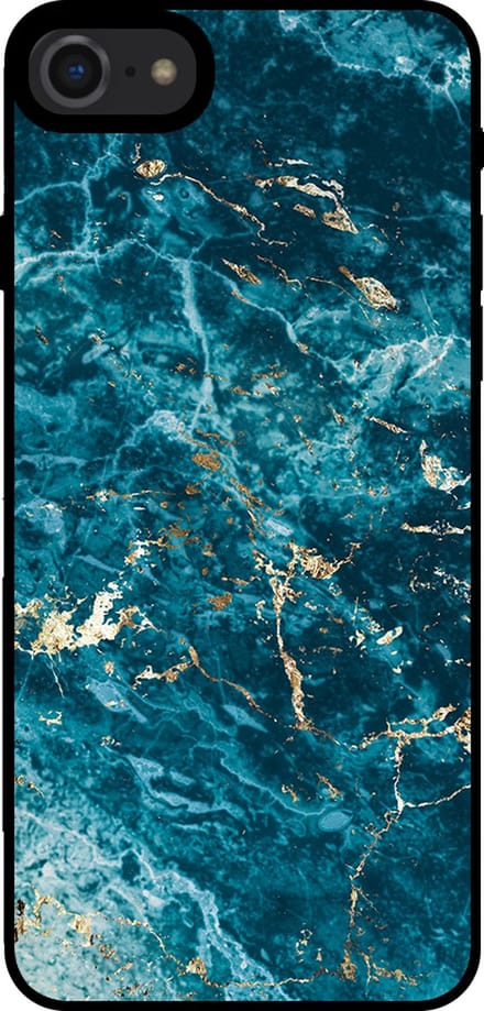 Smartphonica Telefoonhoesje voor iPhone 7/8 met marmer opdruk - TPU backcover case marble design - Blauw geschikt voor Apple iPhone 7;Apple iPhone 8