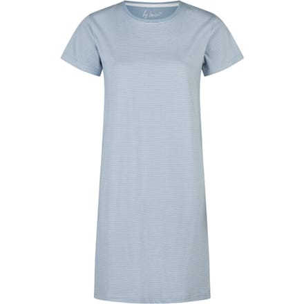 By Louise Dames Lang Nachthemd Korte Mouw Blauw Gestreept - Maat S