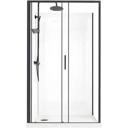 Zephyr Rechthoekige Douchecabine 115x90cm Lage Bak Steeneffect