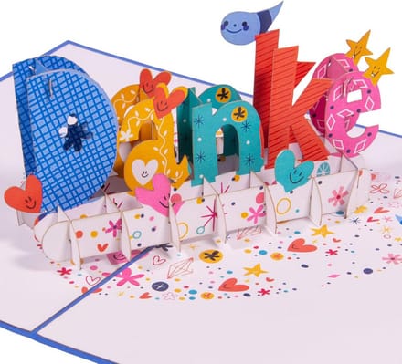 Luxe 3D Pop-up Bedankkaart met Envelop voor Bruiloft en Vormsel
