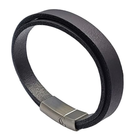 As armband Double schuifsluiting zwart-zwart 21 cm