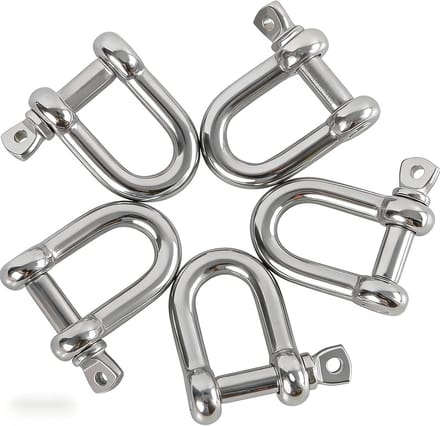 D Ring Beugels van 304 RVS - Heavy Duty Koppeling, Verbindende Haak, 6 Stuks voor Sterke Constructie