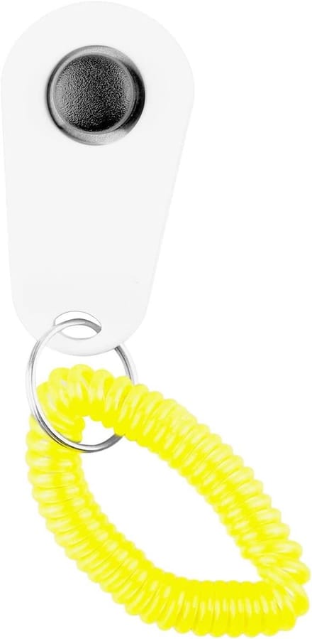 Hondentrainingsclicker - Clicker Hond Trainingshulp - Gedrag Trainen - Ingebouwde Zakdispenser - 10 x 8 x 3 cm - Wit
