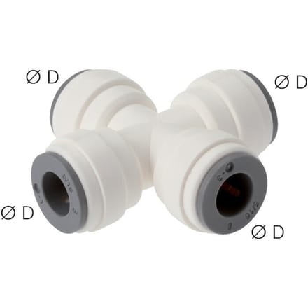 6mm Cross POM Insteekfitting FDA EPDM [2 Stuks]