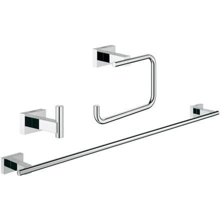 GROHE Essentials Cube badkamer accessoireset (3-in-1) - Chroom