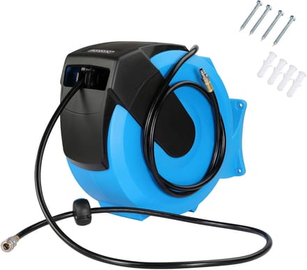 Automatische Persluchtslanghaspel 30 Meter - Inclusief 1/4'' Aansluiting - Blauw