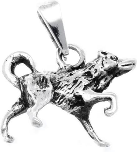 Zilveren Wolf kettinghanger