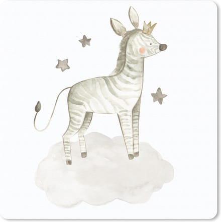 Muismat 20x20 cm - Mousepad Zebra - Kroon - Wolk - Muismatten