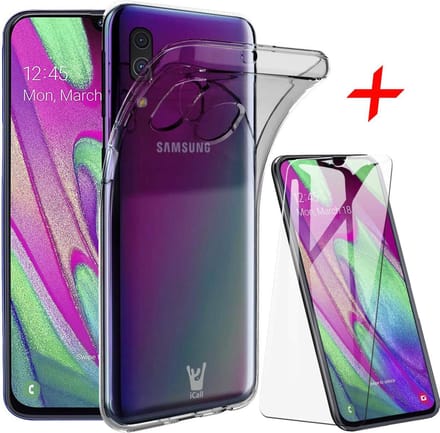 Hoesje geschikt voor Samsung Galaxy A40 Hoesje Transparant + Screen Protector