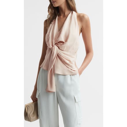 Reiss Freda Drape Halter Tank Taglia: 8 | Canottiere Outlet | Donna