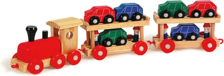 Small Foot - Houten Trein Transporter met Auto's, 11dlg.