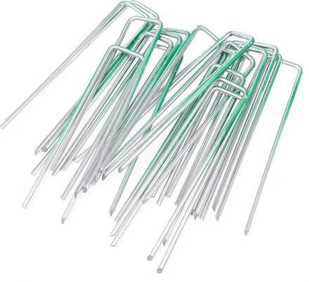 Stalen tuin nietjes voor grondbevestiging - 100-pack