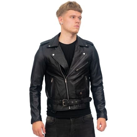Heren klassiek Brando leren bikerjack-Antalya