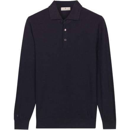 Thomas Maine Trui Solid Color Half Milano Knit Navy / male
