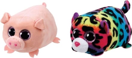 Ty - Knuffel - Teeny Ty's - Curly Pig & Jelly Leopard