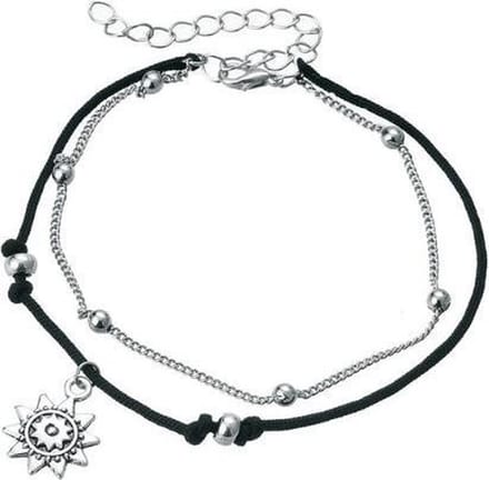 Joboly Boho zon enkelbandje - Dames - Zilverkleurig - 20 cm