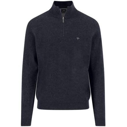 Fynch-Hatton Trui Troyer Zip Lambswool Navy / male