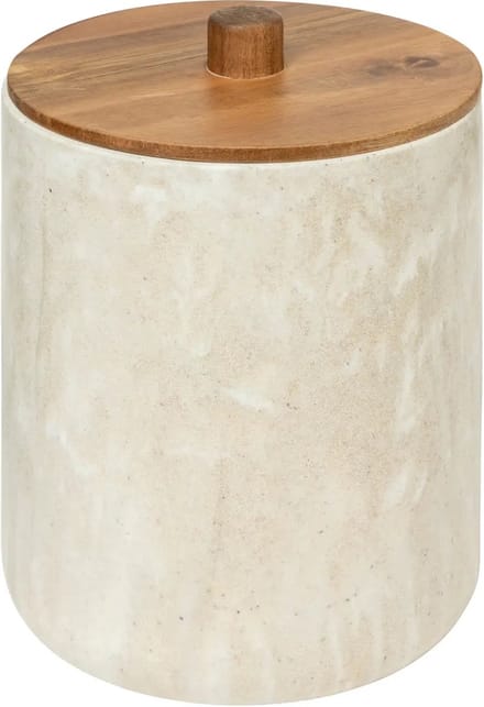 5Five Como Afvalemmer met deksel - Marmereffect - 5L - Beige