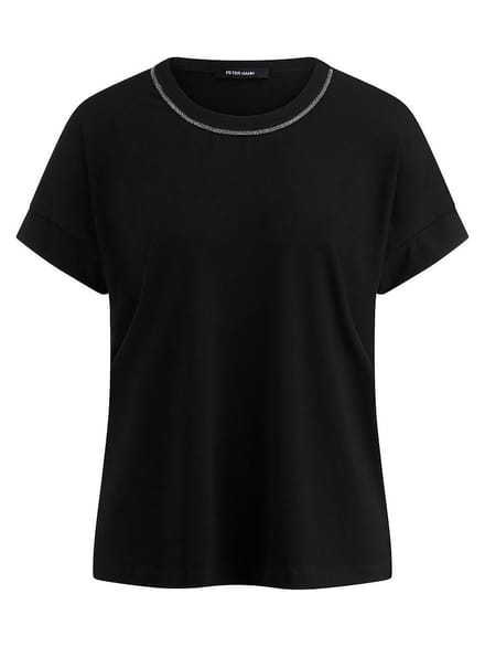 Shirt ronde hals Van Peter Hahn zwart