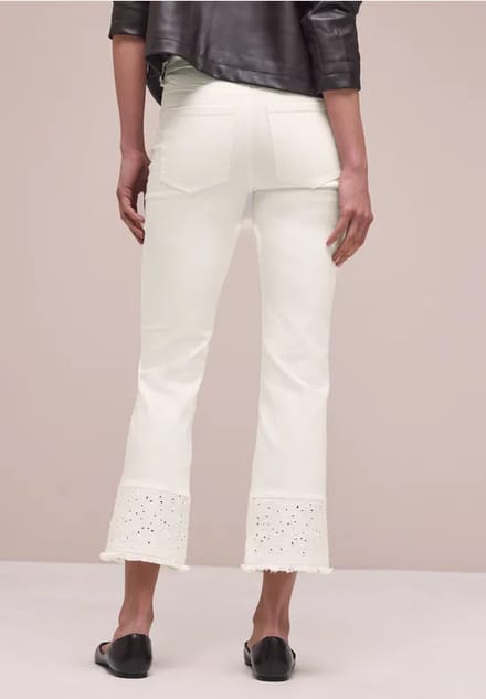 Jeans met flared pijpen en decoratieve zoom