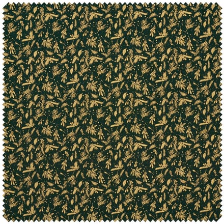 Katoenen popeline stof hot foil "Holly Green"