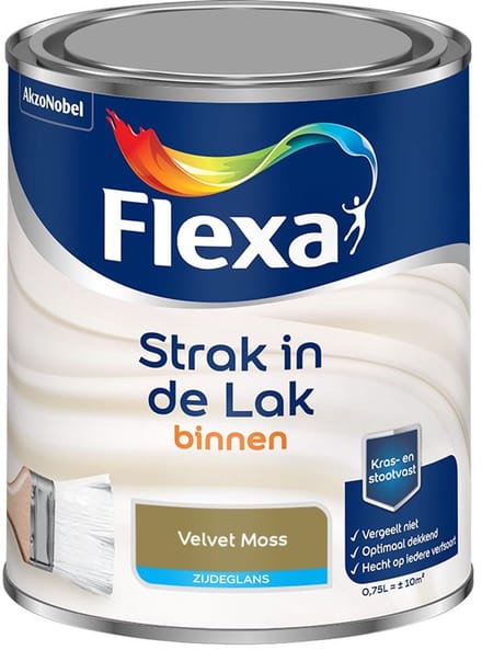 Flexa - Strak In De Lak Binnenlak Zijdeglans - Velvet Moss - Mengverf - 750 Ml