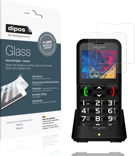 dipos – 2x Matte Pantserfolie geschikt voor Myria Senior | 9H Screenprotector