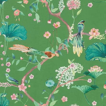 Botanisch tropical aziatisch bloemen vogel behang 539455
