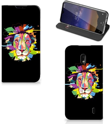 Book Case voor Nokia 2.2 Magnet Case Lion Color
