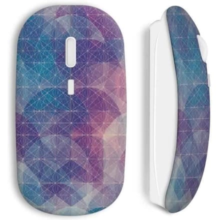 Souris Sans Fil - Graphic Design - Bleu Violet - USB Wifi - Compatible Mac et PC - Ergonomique