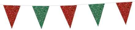 Wefiesta - Vlaggenlijn Glitter Rood/Groen (20 x 30 cm, 6 mtr)