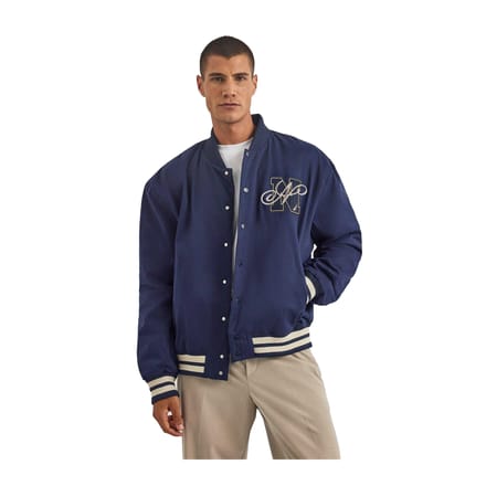 Nautica Heren Dreman Letterman Jas (Donkere marine)