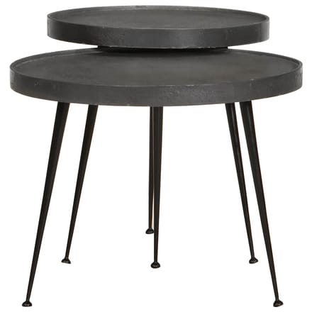 vidaXL - Salontafel - 2 - stuks - Zwart - bewerkt - hout
