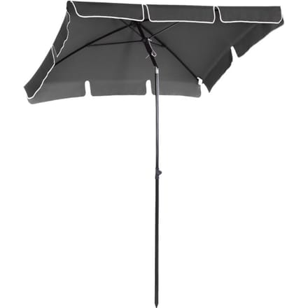 4goodz Parasol Rechthoek met Volant - 198x130x245 cm - Grijs