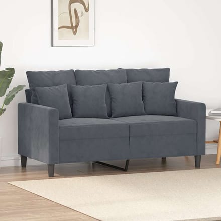 Vidaxl Bank 2-Persoons, Donkergrijs, 120 Cm, Bekleed met Fluweel