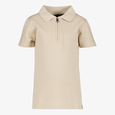Unsigned jongens polo met rits beige - Maat 92