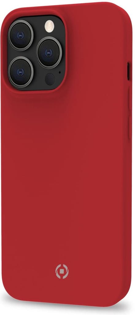 Celly Cromo Siliconen hoesje - Geschikt voor Apple iPhone 14 Pro Max - TPU Back Cover - Microfiber - Rood