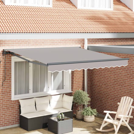 vidaXL Zijde Frame Lichtgrijs 300 x 250 cm Polyester met PU-coating