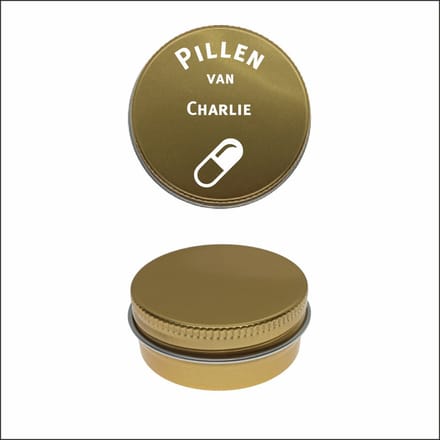 Pillen Blikje Met Naam Gravering - Charlie